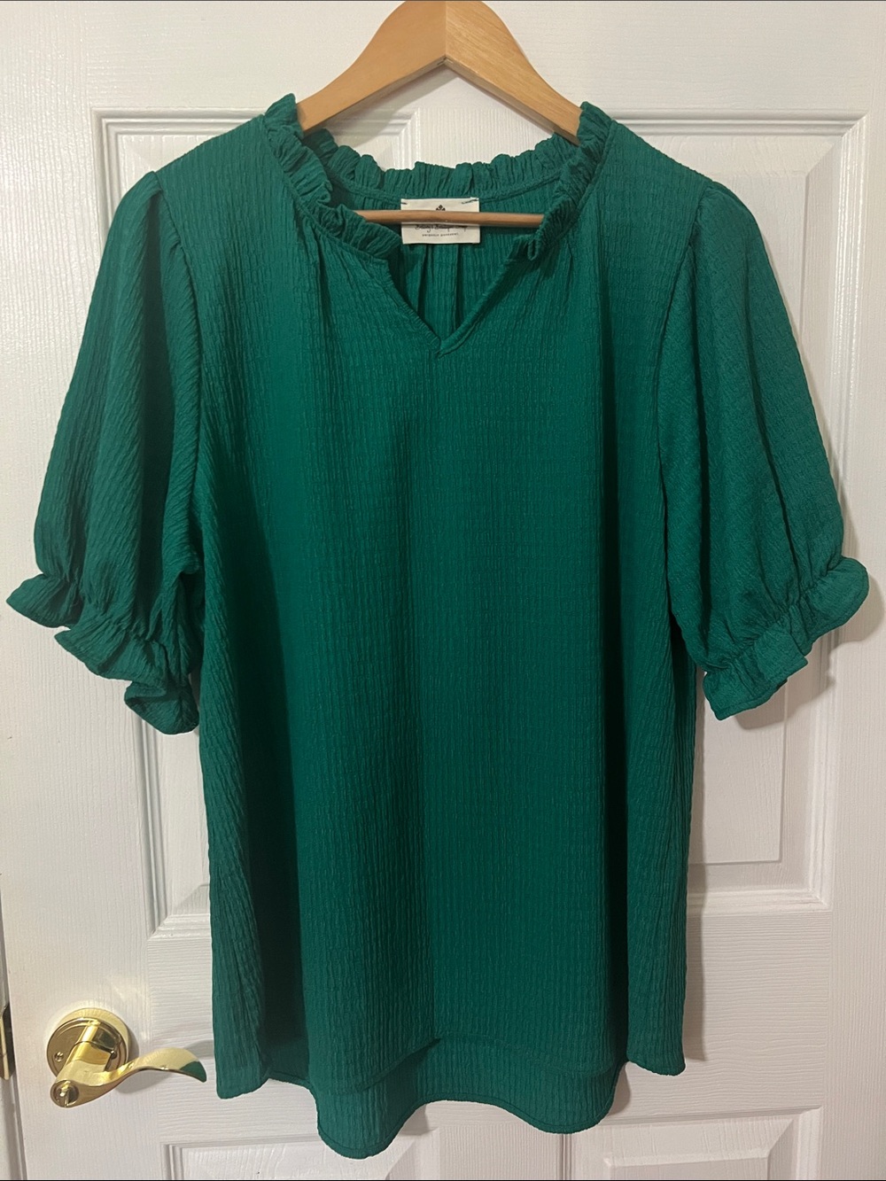 NWOT Betsey’s Boutique Shop Blouse Top Shirt XL Green Textured